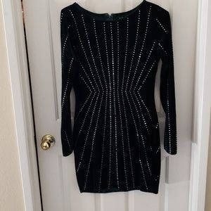 Dark green holiday dress